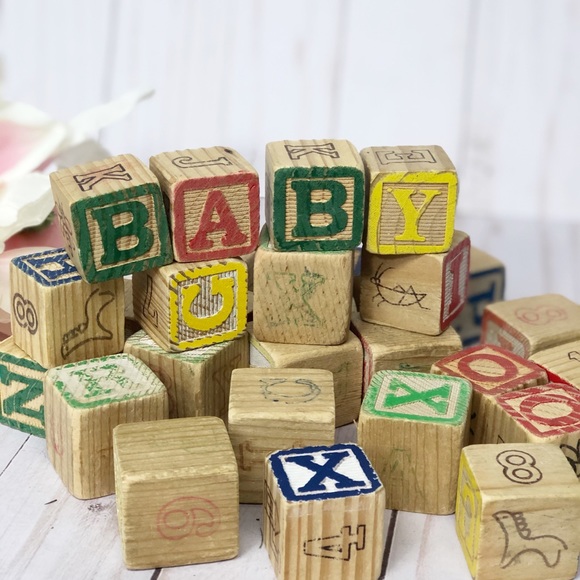 vintage letter blocks